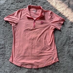 Women’s Bettinardi Coral Pink Straight Down Golf Polo Shirt size L